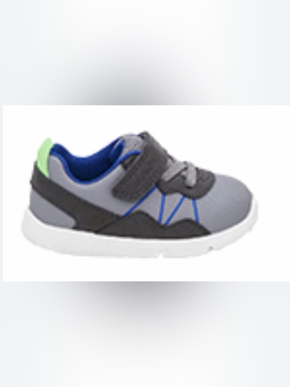 Toddler Gray and Blue Carters Kyle Sneakers - Velcro Closure NEW